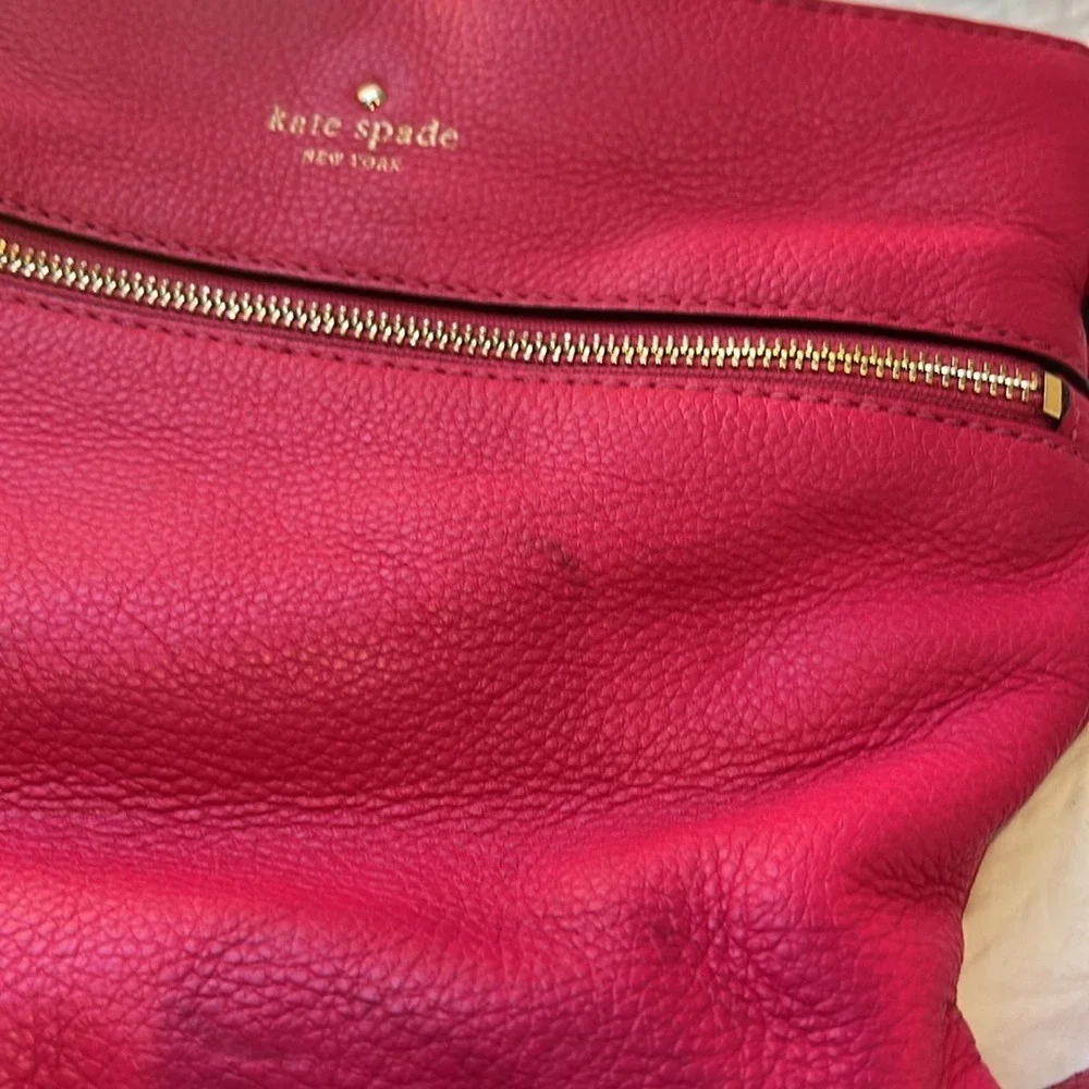 Kate Spade Magenta Leather‎ Y2K 2000s Shoulder Bag Crossbody Authentic Hot Pink
